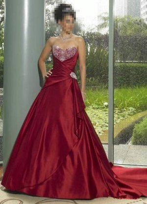Custom Made- Bead Embellish Strapless Sweetheart Wedding Dress Cocktail Bridesmaid Ball Prom Gown Y