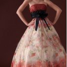 Custom Made- Sexy Bride Belted Tube Printed Wedding Dress Cocktail Bridesmaid Ball Prom Gown Y