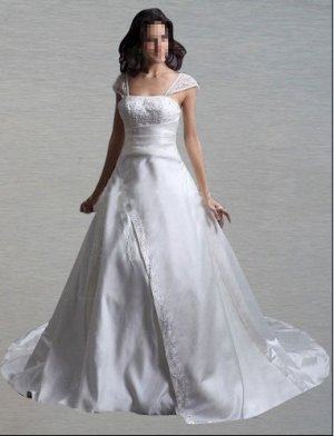 Custom Made- Bubble Chapel Train Zip Back L. Grey Wedding Bride Dress Cocktail Bridesmaid Ball Prom