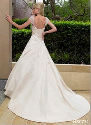 Custom Made- Cape Sleeve White Sexy Wedding Bride Dress Cocktail Bridesmaid Ball Prom