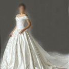 Custom Made- Cathedral Train Off-shoulder Wedding Bride Dress Cocktail Bridesmaid Ball Prom