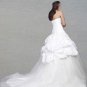 Custom Made- Chapel Train Drawstring sleeveless Wedding Bride Dress Cocktail Bridesmaid Ball Prom Y