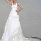 Custom Made- Chapel Train Drawstring Back Wedding Bride Dress Cocktail Bridesmaid Ball Prom Y