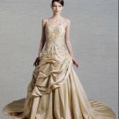 Custom Made- Chapel Train Gallus Bubble Wedding Bride Dress Cocktail Bridesmaid Ball Prom Y