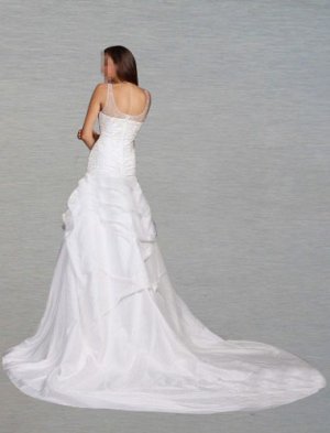 Custom Made- Chapel Train Zip Back Shape Figure Wedding Bride Dress Cocktail Bridesmaid Ball Prom Y