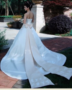 Custom Made- Bowknot Zip Back Off-Shoulder Wedding Bride Dress Cocktail Bridesmaid Ball Prom Y