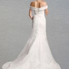 Custom Made- Court Train Off-shoulder Embroidery Wedding Bride Dress Cocktail Bridesmaid Ball Prom Y