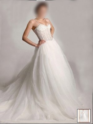 Custom Made- Court Train Organza Tiered Strap Wedding Bride Dress Cocktail Bridesmaid Ball Prom Y
