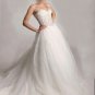 Custom Made- Court Train Organza Tiered Strap Wedding Bride Dress Cocktail Bridesmaid Ball Prom Y