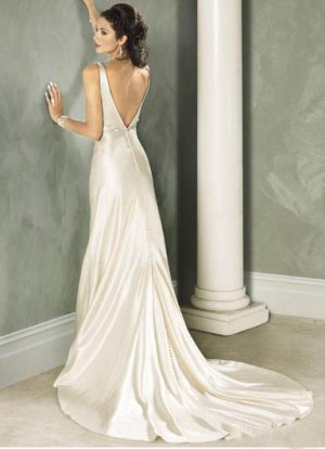 Custom Made- Deep V-Neck Beads Embellish Wedding Bride Dress Cocktail Bridesmaid Ball Prom Y