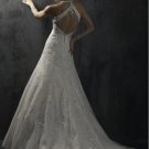 Custom Made- Deep V-Neck Floral Embellish Halter Wedding Bride Dress Cocktail Bridesmaid Ball Prom Y