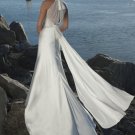 Custom Made- Deep V-Neck Pleated Halter Sexy Wedding Bride Dress Cocktail Bridesmaid Ball Prom Y