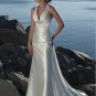 Custom Made- Deep V-Neck Pleated Halter Sexy Wedding Bride Dress Cocktail Bridesmaid Ball Prom Y