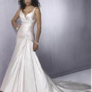 Custom Made- Deep V-Neck Pleated Halter Sexy Wedding Bride Dress Cocktail Bridesmaid Ball Prom Y3