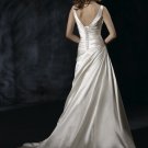 Custom Made- Deep V-Neck Pleated Halter Sexy Wedding Bride Dress Cocktail Bridesmaid Ball Prom Y2