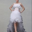Custom Made- Layer Chapel Train Zip Back Wedding Bride Dress Cocktail Bridesmaid Ball Prom