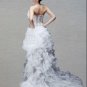 Custom Made- Layer Chapel Train Zip Back Wedding Bride Dress Cocktail Bridesmaid Ball Prom