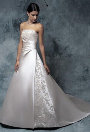 Custom Made- Drawstring Back Floral Tunic Gown Wedding Bride Dress Cocktail Bridesmaid Ball Prom