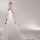Custom Made- Drawstring Back Strapless Court Train Wedding Bride Dress Cocktail Bridesmaid Ball Prom