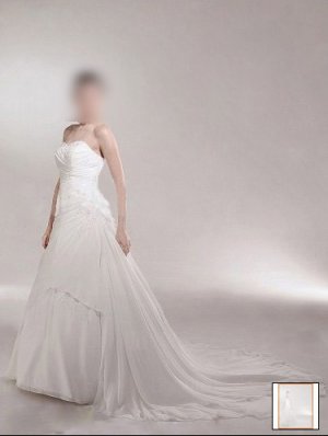 Custom Made- Drawstring Back Strapless Court Train Wedding Bride Dress Cocktail Bridesmaid Ball Prom