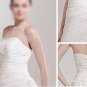 Custom Made- Drawstring Back Strapless Court Train Wedding Bride Dress Cocktail Bridesmaid Ball Prom