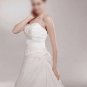 Custom Made- Drawstring Back Strapless Court Train Wedding Bride Dress Cocktail Bridesmaid Ball Prom