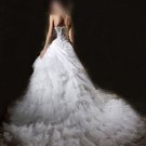Custom Made- Elegant Bead Embroidery Chapel Train Wedding Bride Dress Cocktail Bridesmaid Ball Prom