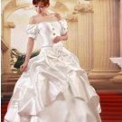 Custom Made- Elegant Bowknot Pleated Short Sleeve Wedding Bride Dress Cocktail Bridesmaid Ball Prom