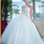 Custom Made- Elegant Flowers Printed Off-Shoulder Wedding Bride Dress Cocktail Bridesmaid Ball Prom