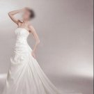Custom Made- Elegant Shimmer Strapless Court Train Wedding Bride Dress Cocktail Bridesmaid Ball Prom