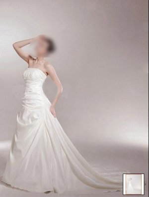 Custom Made- Elegant Shimmer Strapless Court Train Wedding Bride Dress Cocktail Bridesmaid Ball Prom