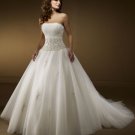 Custom Made- Embellished Pleated Long Hem Sexy Wedding Bride Dress Cocktail Bridesmaid Ball Prom R3