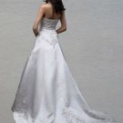 Custom Made- Embroidery Floor-Length Sleeveless Wedding Bride Dress Cocktail Bridesmaid Ball