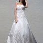 Custom Made- Embroidery Floor-Length Sleeveless Wedding Bride Dress Cocktail Bridesmaid Ball