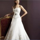 Custom Made- Embroidery Pleated Strapless Wedding Bride Dress Cocktail Bridesmaid Ball Prom R5