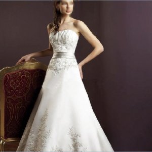 Custom Made- Embroidery Pleated Strapless Wedding Bride Dress Cocktail Bridesmaid Ball Prom R5