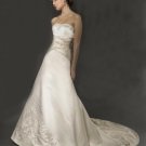 Custom Made- Embroidery Strapless Floral Sexy Wedding Bride Dress Cocktail Bridesmaid Ball Prom S2