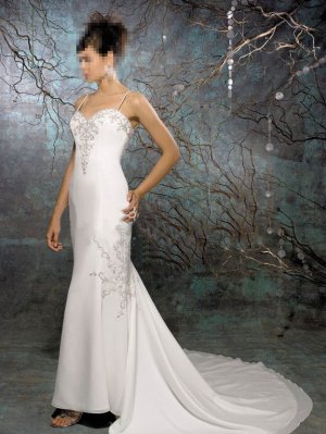 Custom Made- Embroidery Sexy Spaghetti Strap Wedding Bride Dress Cocktail Bridesmaid Ball Prom S2