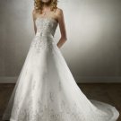 Custom Made-Embroidery Sweetheart Strapless Wedding Bride Dress Cocktail Bridesmaid Ball Prom S2