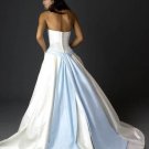 Custom Made- Fake Belt Embellished Strapless Wedding Bride Dress Cocktail Bridesmaid Ball Prom S5