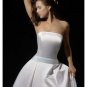 Custom Made- Fake Belt Embellished Strapless Wedding Bride Dress Cocktail Bridesmaid Ball Prom S5