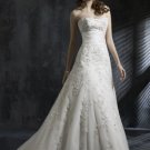 Custom Made- Floral Lace Embellished Strapless Wedding Bride Dress Cocktail Bridesmaid Ball Prom S2