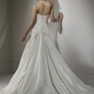 Custom Made- Flower Embellish Pleat Strapless Wedding Bride Dress Cocktail Bridesmaid Ball Prom S5