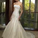 Custom Made- Sexy Embellish Pleat Strapless Wedding Bride Dress Cocktail Bridesmaid Ball Prom S7