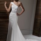 Custom Made- Sexy Single Shoulder Pleated Wedding Bride Dress Cocktail Bridesmaid Ball Prom S7