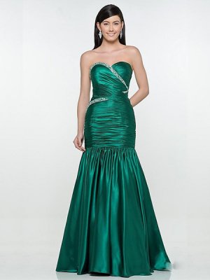 2011 Elegant Hunter Strapless Sweetheart Evening Dress Bridesmaid