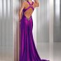 Elegant Red Cross Neck Straps Floor Length V Neck Evening Gown Bridesmaid Wedding