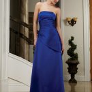 Long Elegant Blue Strapless Evening Dress Prom Bridesmaid Wedding