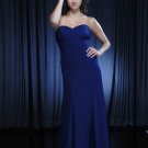 Blue Sweetheart Pleated Evening Dress Prom Bridesmaid Wedding