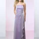 Purple Strapless Pleated Long Formal Evening Dress Prom Bridesmaid Wedding
